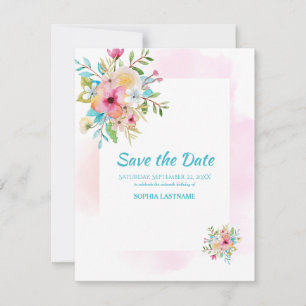 Rose Floral Sweet 16 Plat Enregistrer La Carte Dat