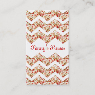 Rose floral vintage de carte de visite de Chevron