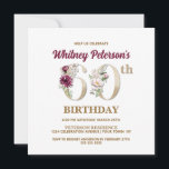 Rose Floral W 60th Birthday Party Invitation<br><div class="desc">Organisez la célébration parfaite du 60e anniversaire avec cet élégant monogramme rose floral W design présenté à l'envers pour les noms des filles d'anniversaire en commençant par la lettre W. Des chiffres floraux élégants sont utilisés dans l'invitation à accentuer l'âge de fête.</div>