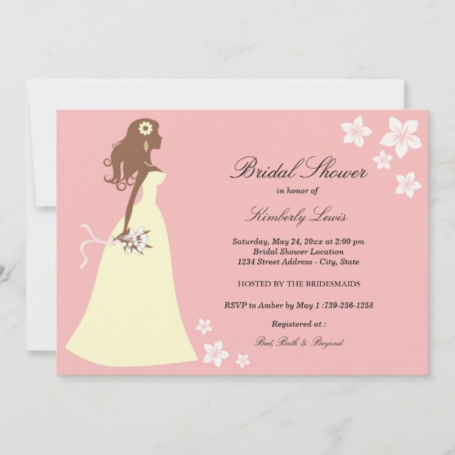 Rose Florale Mariée | Invitation à la Fête de Mari (Devant)