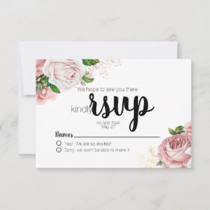 Rose florale rose vintage bleu marine RSVP de mari
