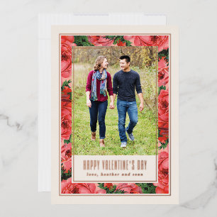 Rose Foil Frame Valentine's Day Carte photo - Ivor