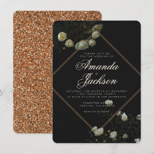 "Rose foncé" - Faire-part de mariage carte plat