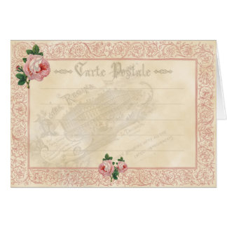 Rose français - Carte pour notes