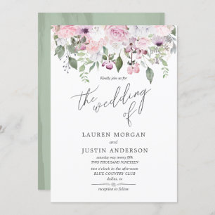 Rose Garden élégant Faire-part de mariage floral