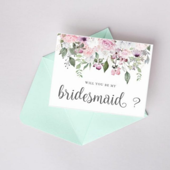 Rose Garden floral Bridesmaid Invitation Carte pos (Créateur téléchargé)