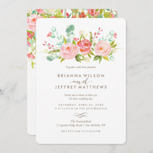 Rose Garden Floral Faire-part de mariage