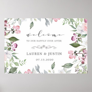Rose Garden Floral Mariage Accueil Poster