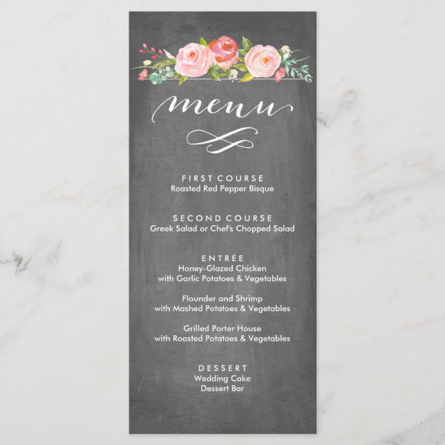 Rose Garden Floral Mariage Menu (Devant)