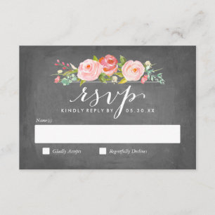 Rose Garden Floral Wedal Carte RSVP