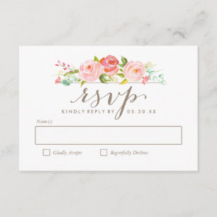 Rose Garden Floral Wedal Carte RSVP
