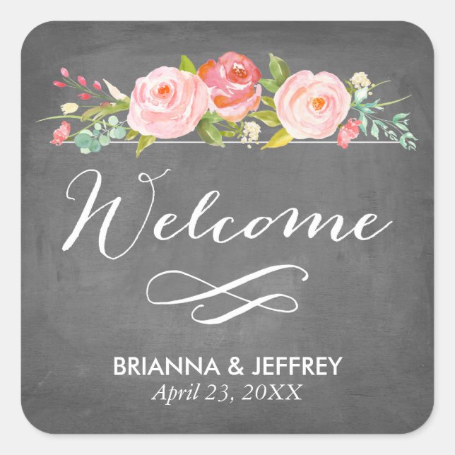 Rose Garden Floral Wedding Favoriser Étiquette Car (Devant)