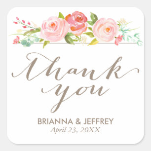 Rose Garden Floral Wedding Favoriser Étiquette Car