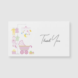 Rose Girly Baby Design Élégant Script Merci