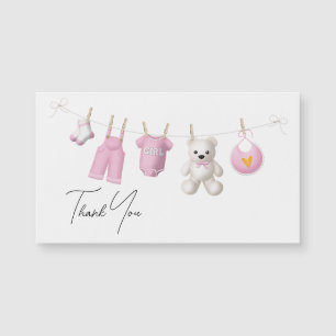 Rose Girly Baby Design Élégant Script Merci