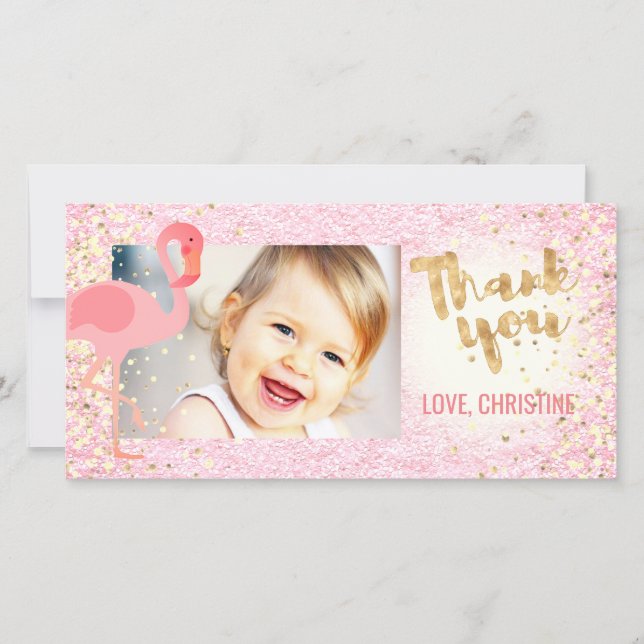 rose girly flamand tropical merci (Devant)