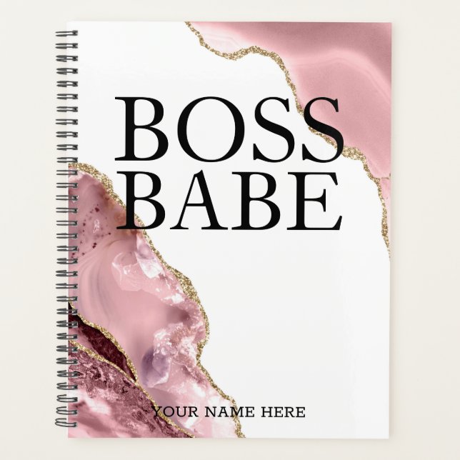 Rose Gold Agate fille Boss Boss Babe Hustle Femmes (Devant)
