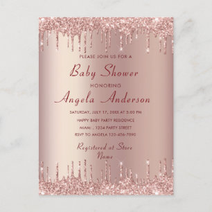 Rose Gold Baby shower Invitation Card