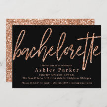 Rose Gold Bachelorette Party Invitation Parties sc