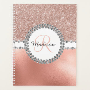 Rose Gold Bling Diamond Monogramme Girl