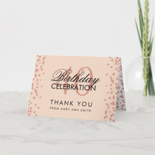 Rose Gold Blush 40e anniversaire Merci Confetti