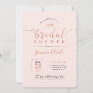 Rose Gold & Blush Élégante Mariage Invitation de