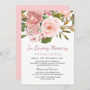 Rose Gold Blush Memorial Faire-part Service
