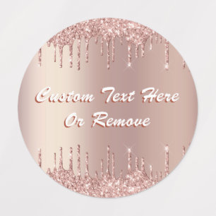 Rose Gold Blush Parties scintillant Étiquettes Tex