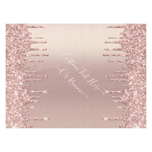 Rose Gold Blush Parties scintillant Nappe - Texte  (Devant (Horizontal))