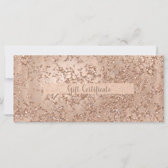 Rose Gold Blush Rose Glamour Cadeau Certificat (Devant)