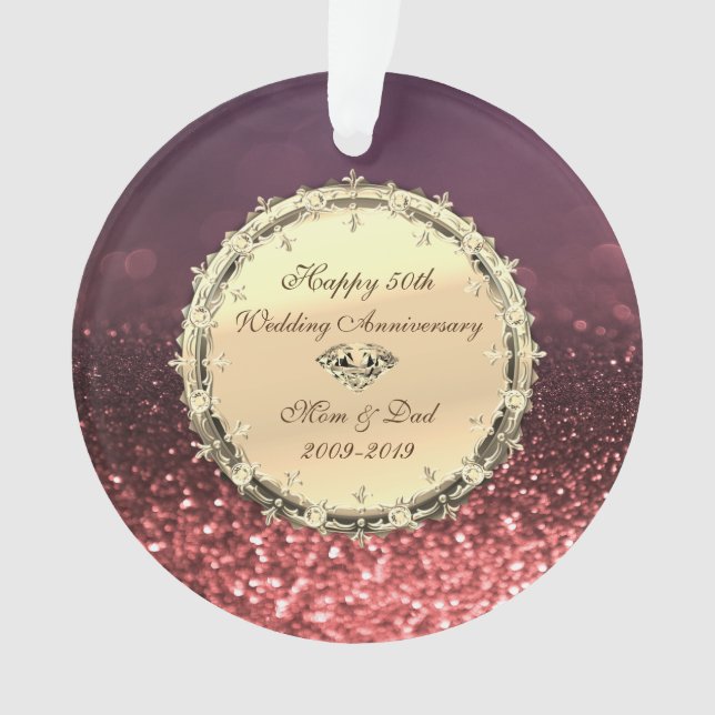 Rose Gold Bokeh, Diamants 50e Anniversaire de Mari (devant)