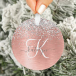 Rose Gold brossé Parties scintillant métallique No<br><div class="desc">Personnalisez facilement ce design ornemental chic branché avec une jolie parties scintillant brillante en argent sur un arrière - plan métallique brossé en or rose.</div>