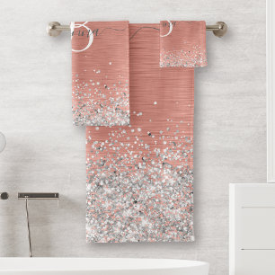 Rose Gold brossé Parties scintillant métallique No