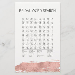 Rose Gold Brushstroke Brid Mot de recherche Jeu