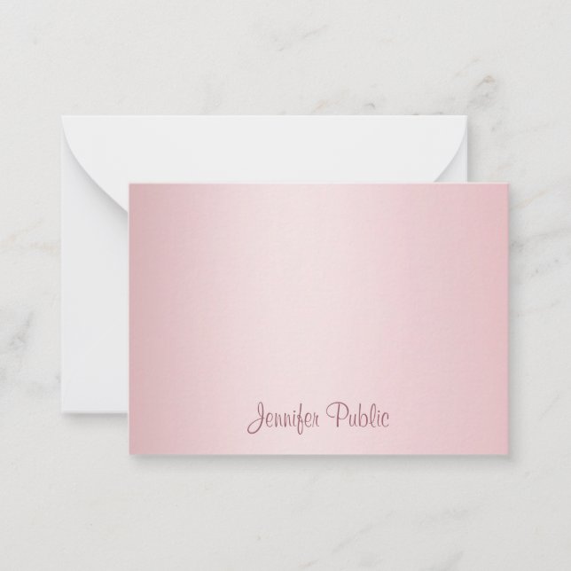 Rose Gold Calligraphie Script Monogramme Modèle (Devant)