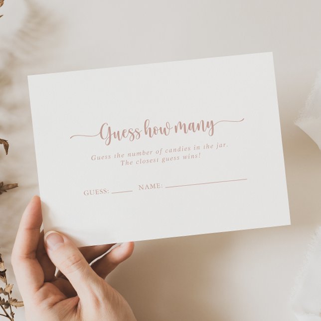 Rose Gold Calligraphy Devine Combien De Carte De J (Créateur téléchargé)