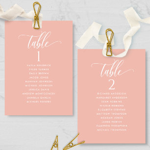 Rose Gold, Cartes de plan d'assise avec nom d'invi