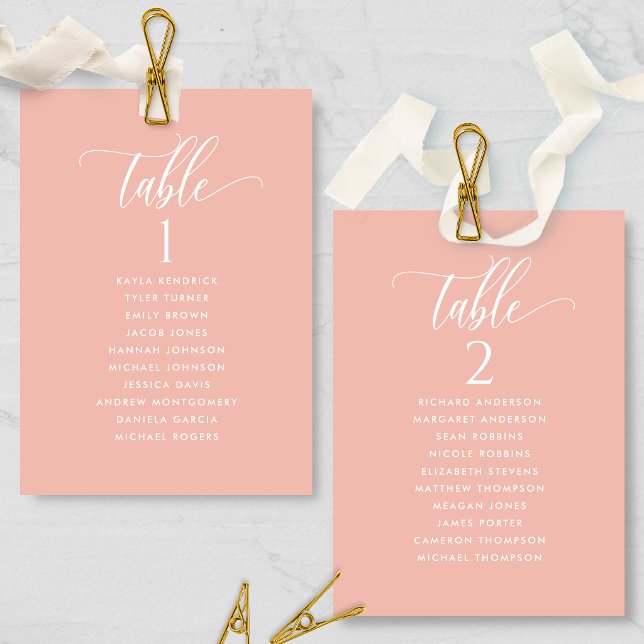 Rose Gold, Cartes de Plan de Table avec Noms des I (Créateur téléchargé)