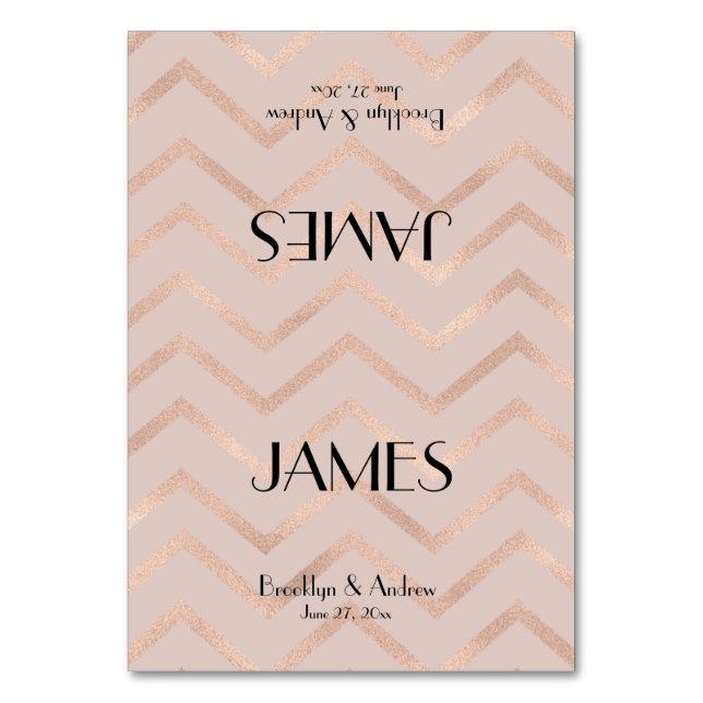 Rose Gold Chevron Mariage Cartes de Place (Par défaut)