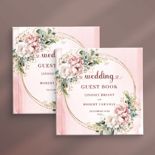 Rose Gold Chic Fleurs et Feuillage Livre d'Or de M
