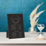 Rose Gold Circle Salon Logo Prix Menu Plaque<br><div class="desc">Rose Gold Circle Salon Logo Prix Menu Plaque. Cette plaque professionnelle est une excellente façon sans contact pour afficher vos services de salon ou liste de prix à la lumière de la pandémie de virus de la couronne 19. Ce design présente un élégant logo circulaire en or rose abstrait moderne....</div>