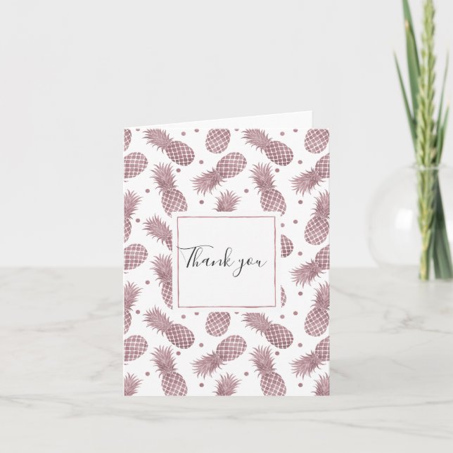 Rose Gold Dots Ananas Merci (Devant)