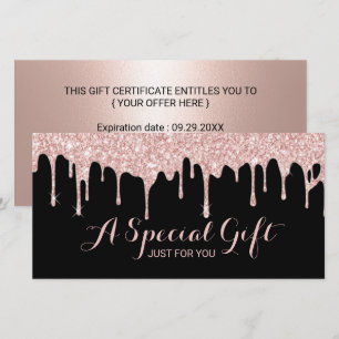 Rose Gold Drives Salon Spa Certificats cadeaux