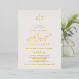 Rose Gold Elegant à Motif   Faire-Part de Mariage 