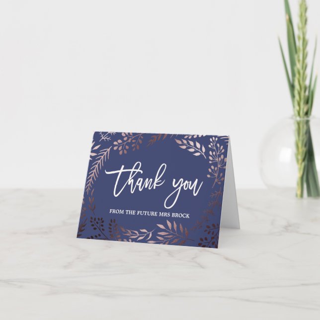 Rose Gold Élégant Merci De la part de la future Mm (Devant)