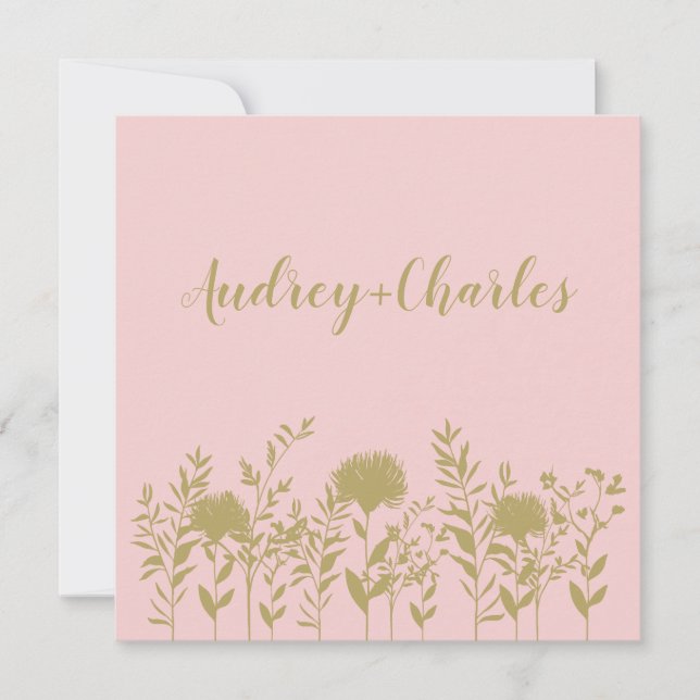 Rose Gold Elegant, Modern and Minimalist Twigs (Devant)