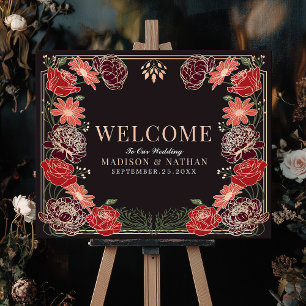 Rose Gold Enchanted Garden Affiche de bienvenue de