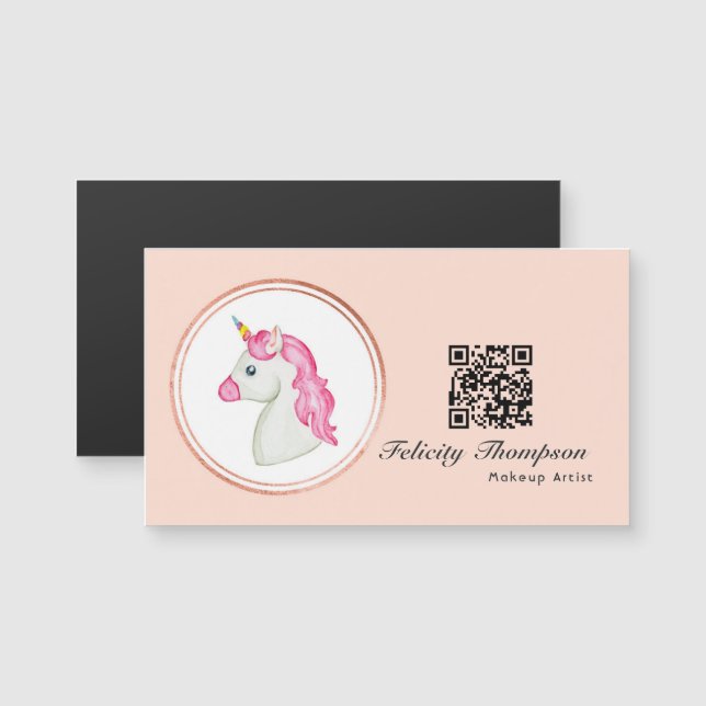 Rose Gold et Blush Pink Hair Stylist QR Code (Devant / Derrière)