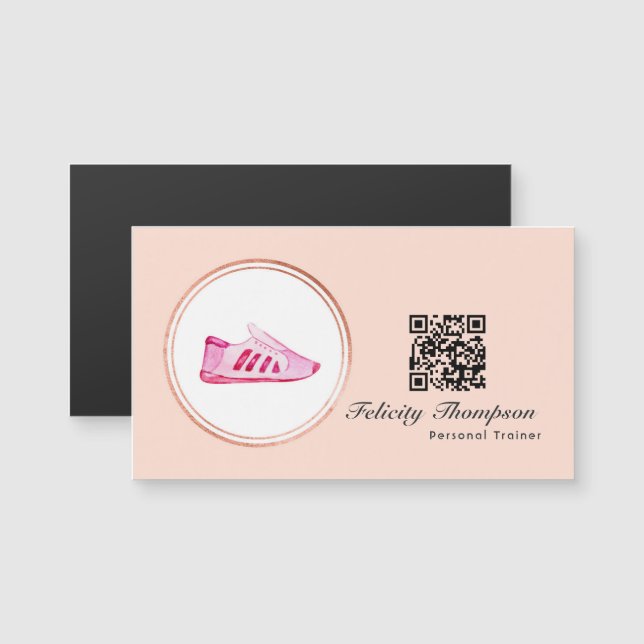 Rose Gold et Blush Pink Personal Trainer QR Code (Devant / Derrière)