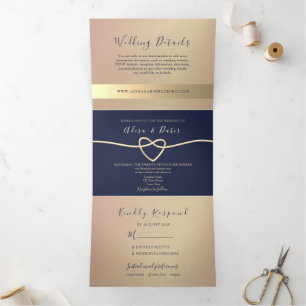 Rose Gold et Mariage de la Marine Invitation à tro